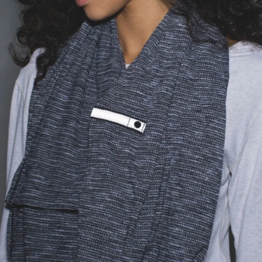 Lululemon Vinyasa Scarf Coco Pique‎ Black White Snap Wrap OS